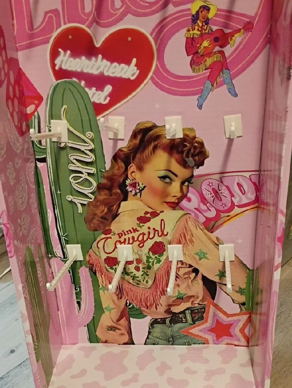 Pink Cowgirl  Wall Organizer - Pink